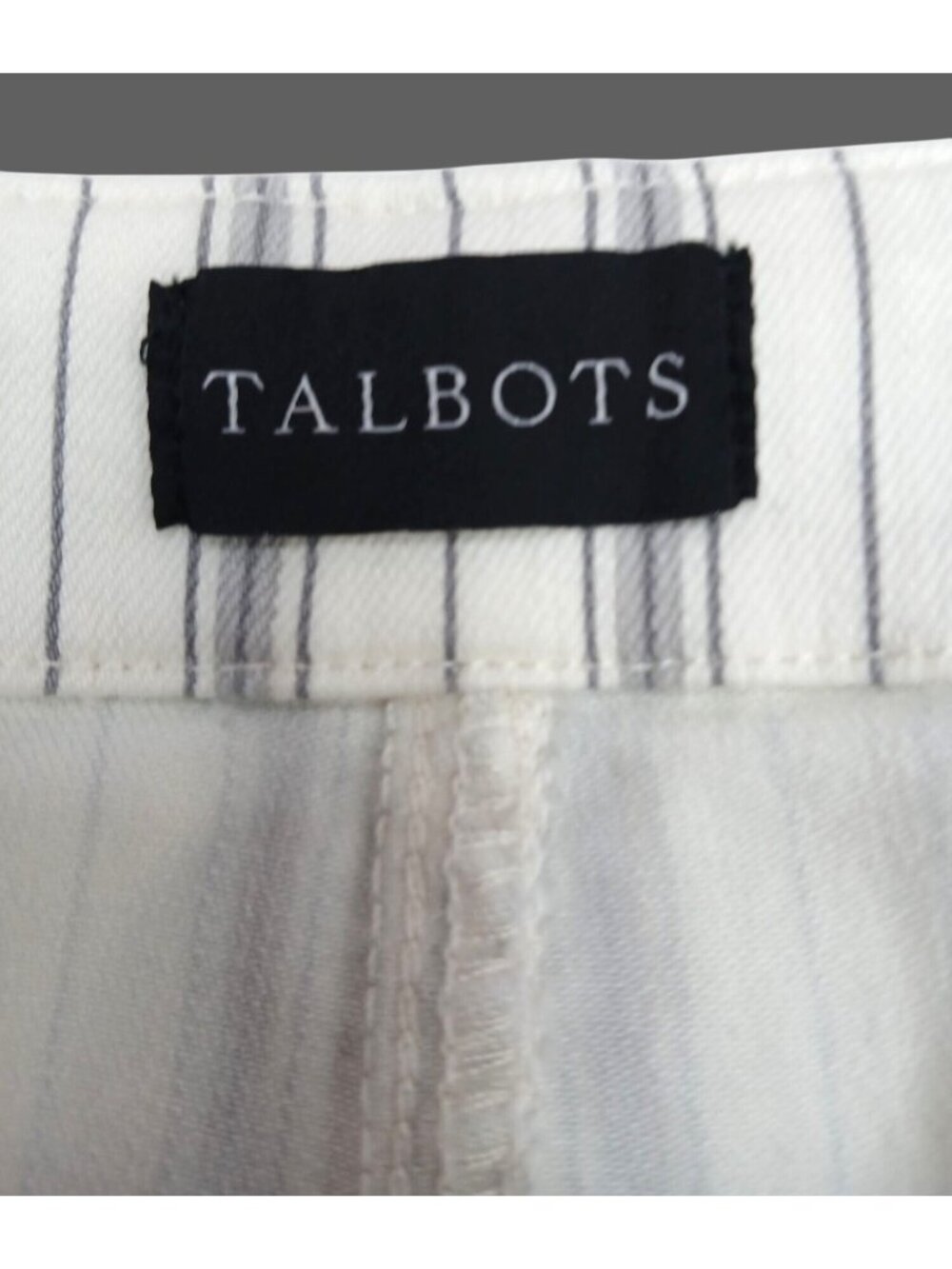 Talbots Womens Striped Capri Pants Size 14 Waist Tab Straight Ankle Jeans Hillsi - Picture 6 of 13